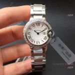 TW Swiss Made Ballon Bleu Cartier LARGE Diamond Steel Watch 28mm Small